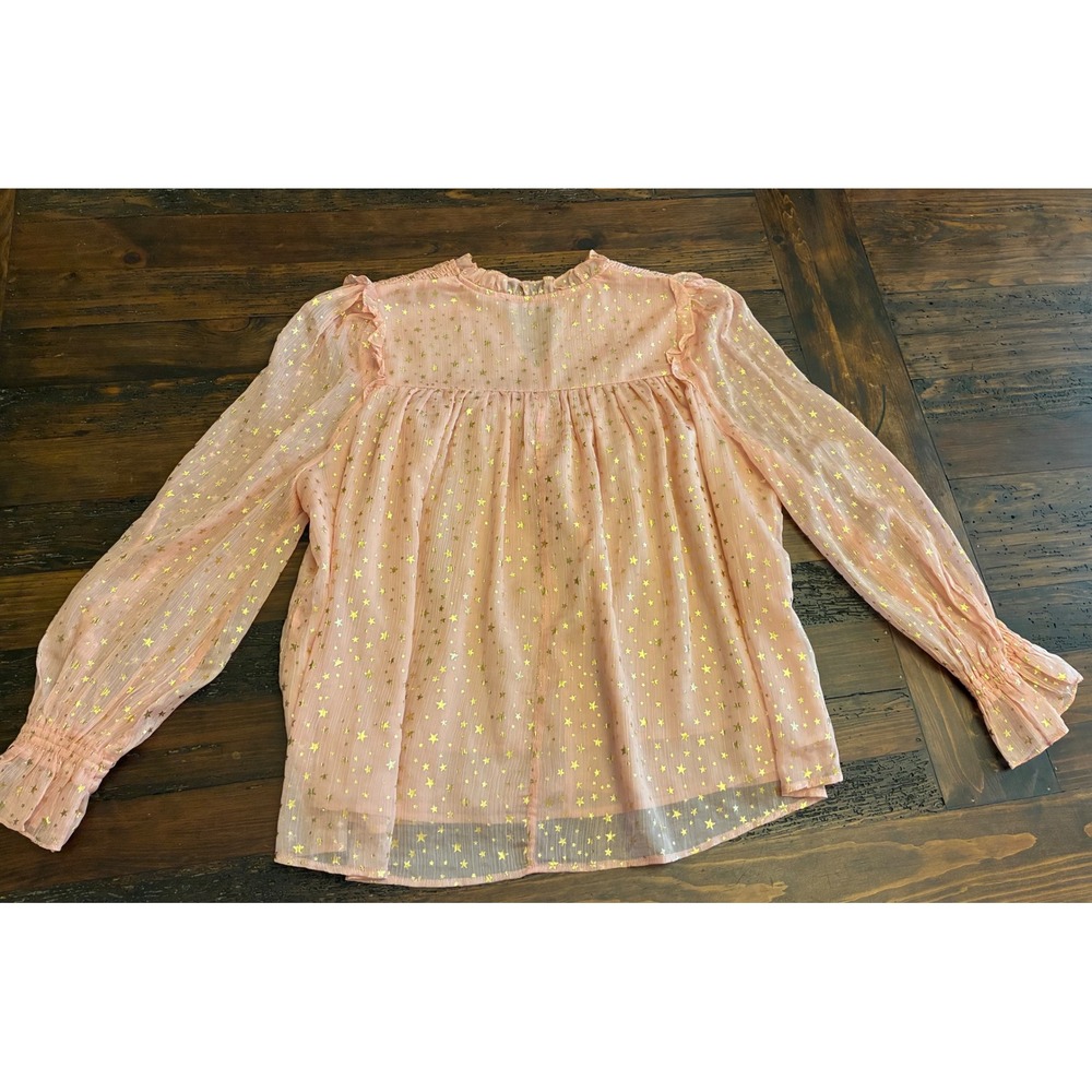 Colleta Star Print Ruffle Blouse, size Large - Picture 5 of 5